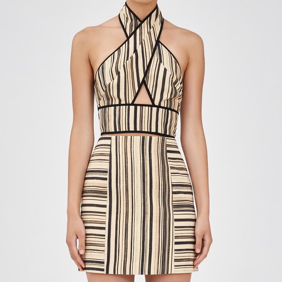 NWT CMEO Collective Making Time Black + Sand Skirt - Picture 3 of 8